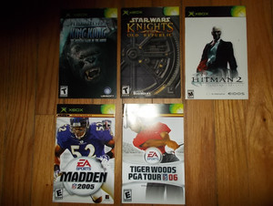 LOT OF 5 XBOX ASSORTED MANUALS ONLY!!!