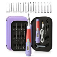 Crochet Hooks with Counter 2.0mm-14.0mm,18 Size Digital Counting  Lighted Cr...