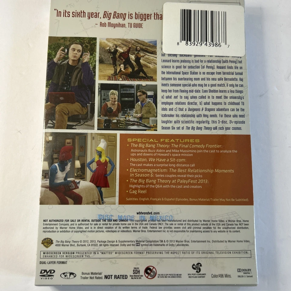 The Big Bang Theory: The Complete Sixth Season (DVD 2013, 3-Disc Set) NEW Sealed - Image 2 of 4