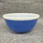 RARE Americana Blue White Rim Band Pyrex #403 2.5 Qt 8.5" Mixing Bowl GUC