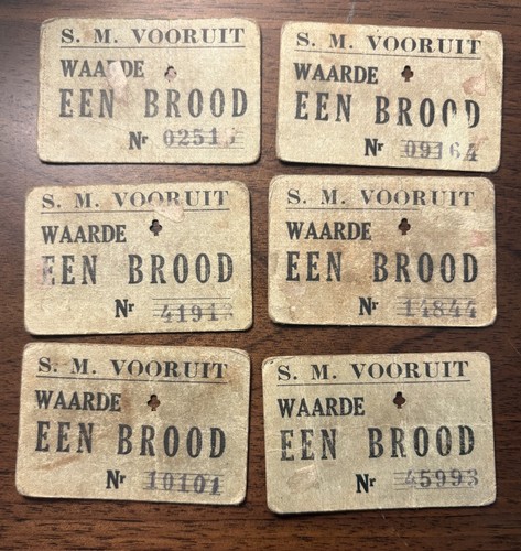 WW2 GERMAN BREAD COUPON FOOD RATION COUPON LOT OF 6 USED BUT GREAT SHAPE!