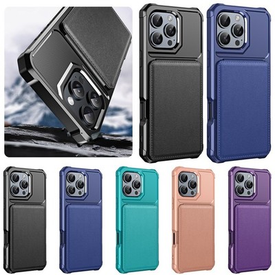 Back Flip Kickstand Card Slots Leather Case For iPhone 17 Pro Max 16e 15 14 13