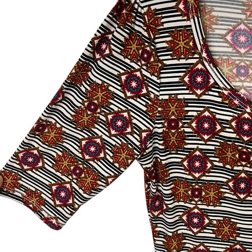 LuLaRoe Dress Women's Size Medium Aztec BOHO Pullover Multicolor Hippie Chic - Picture 4 of 7