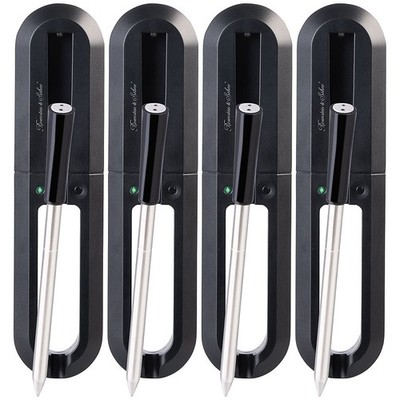 4er-Set Kabelloses Fleischthermometer für Grill oder Ofen, App