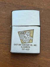 Vintage Rare Zippo Lighter El Cerrito  California east Bay sanitary Co.
