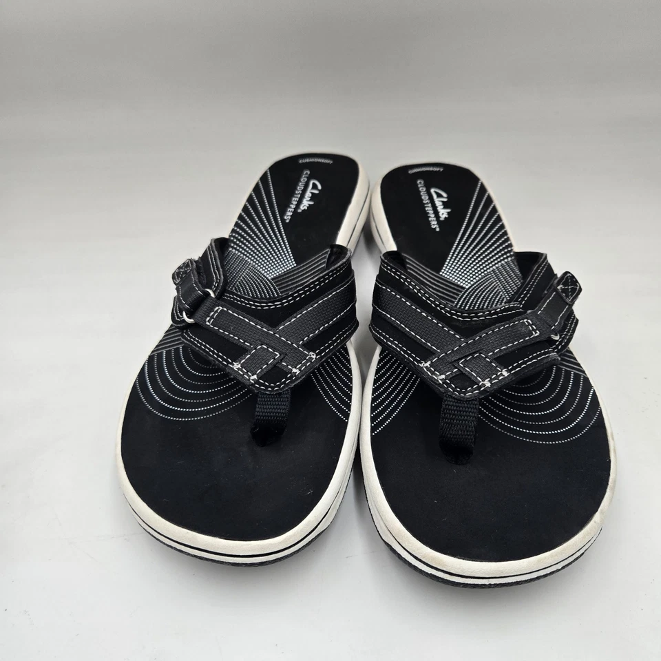 Chanclas Clarks Breeze Sea para mujer negras 7,5 M cómodas Foto 2 de 4