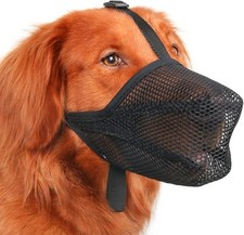 Dog Muzzle, Patented Soft Mesh Muzzle for Small Medium Lar Dogs