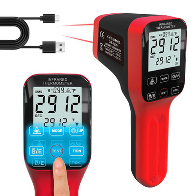 Pyrometer, 30:1 Industrial Infrared Thermometer Gun Rechargeable, -58 ~2912  Hig