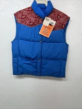 New Women’s Blue Red Comfy Puffer Racer Vest 14 UU-30