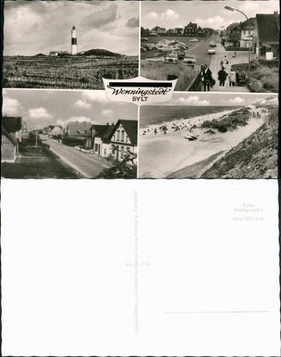 Municipality of Sylt MB 4 real photo views etc. roads and lighthouse 1960