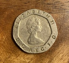 1983 Rare Twenty (20) Pence Elizabeth II UK Coin D. G. Reg. F. D.