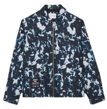 Lacoste Paris Jacket Print Motif Windbreaker Blue Lightweight Men s Small Medium