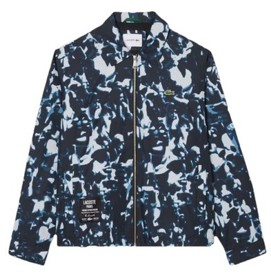 Lacoste Paris Jacket Print Motif Windbreaker Blue Lightweight Men s Small Medium