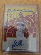 2019-20 Garrison Mathews Panini Mosaic Rookie Scripts Auto Gold #/25  Pacers RC