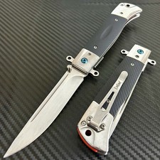 Navaja de bolsillo plegable de hoja abierta con rodamiento de bolas EDC táctica militar G10 negra 9”