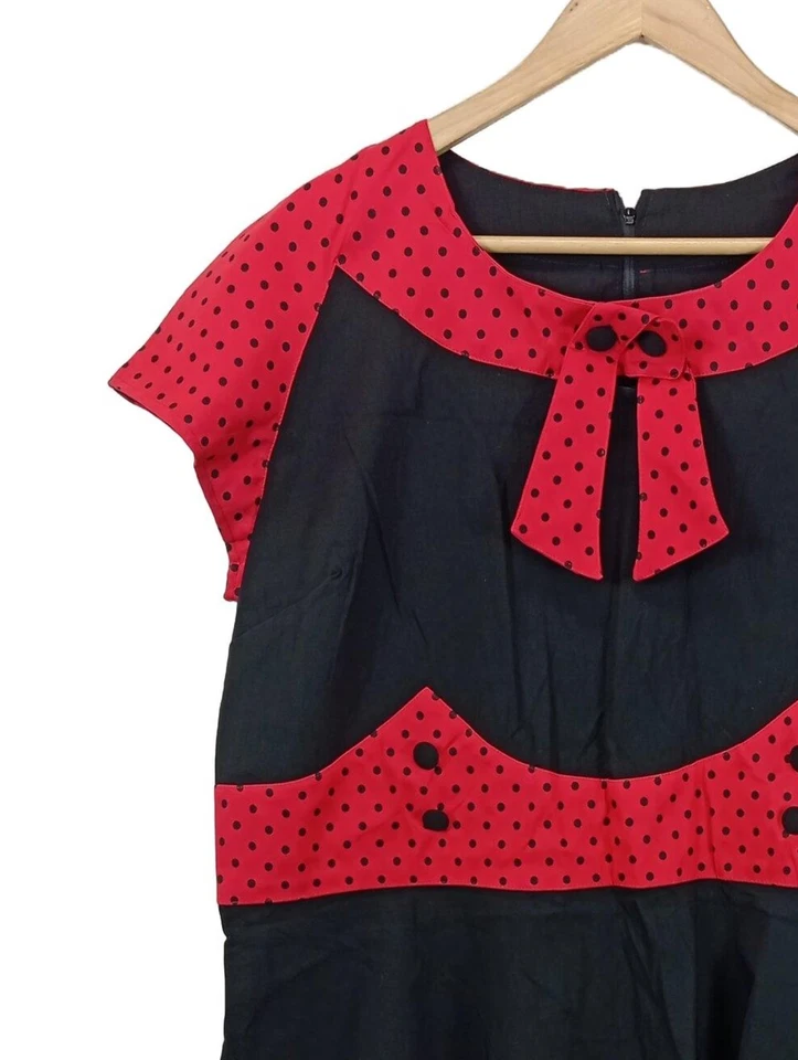 HELL BUNNY Vestido de cóctel Mujeres Vestido Talla EU 48 azul-rojo elegante - Imagen 3 de 4