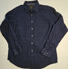 Mens Jos A Bank Reserve Long Sleeve Cotton Cashmere Plaid Button Up Shirt Large