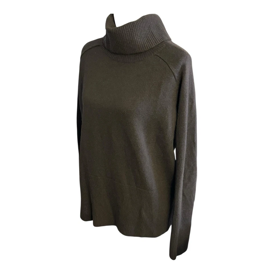 Suéter Athleta Alpine Para Mujer L Gris Cuello Alto Merino Cachemira Mezcla Lana Foto 3 de 4