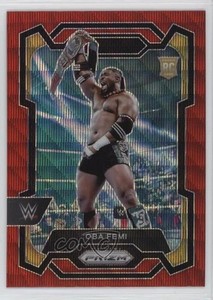 2024 Panini Prizm WWE Ruby Wave Prizm Oba Femi #199 Rookie RC