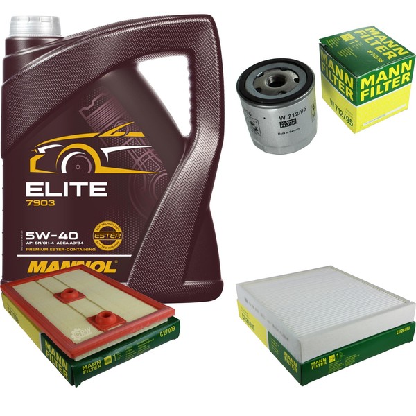 Inspektionspaket 5L Mannol Elite 5W-40 FüR VW Polo 1.2 TSI 16V 1.4 Skoda Fabia-image