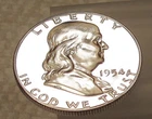 1954 Gem  Proof  Franklin  EYE CANDY " Blazing  Original  Luster "  #121 ~  11