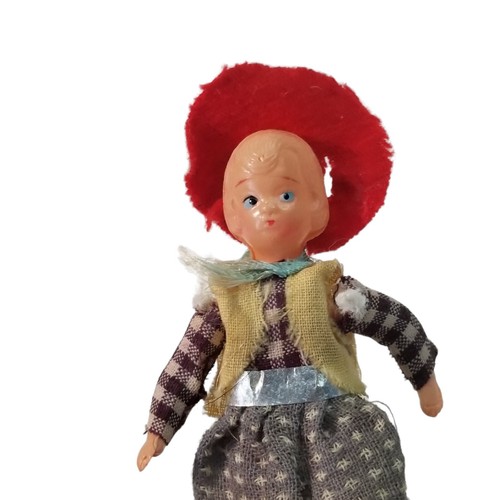 Vintage Miniature Celluloid Plastic Doll Cowgirl Western Vest Red Hat Dollhouse - Picture 6 of 10