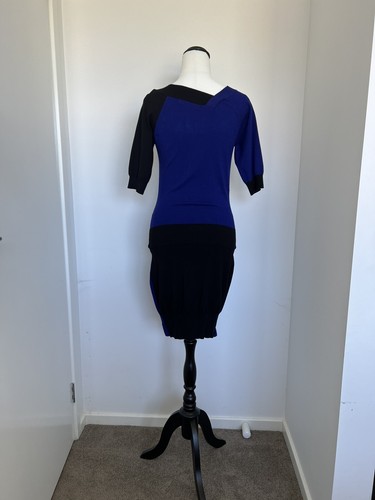 Karen Millen Black Knit Strech Dress Size 2 (AU 8) - Picture 3 of 5