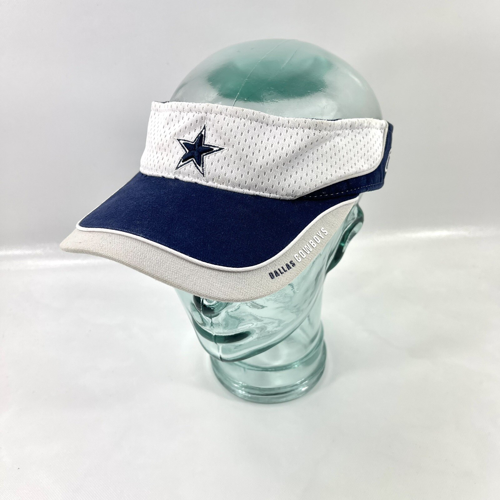 NFL Reebok Dallas Cowboys White/Blue Tennis/Golf Visor Hat Adjustable