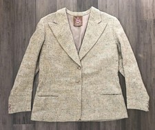 Women’s L/xl Vintage House Of Gaunt Wool Blazer Jacket Tweed Riding Multicolor