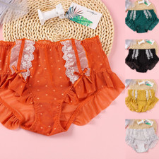 Lady Underwear Knickers Mesh Splice Briefs Lingerie Panties Lace Trim Breathable