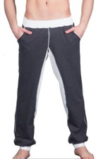 GERONIMO Mens Tracksuit Grey White Long Pants Activewear GYM 1677p1 Bottom
