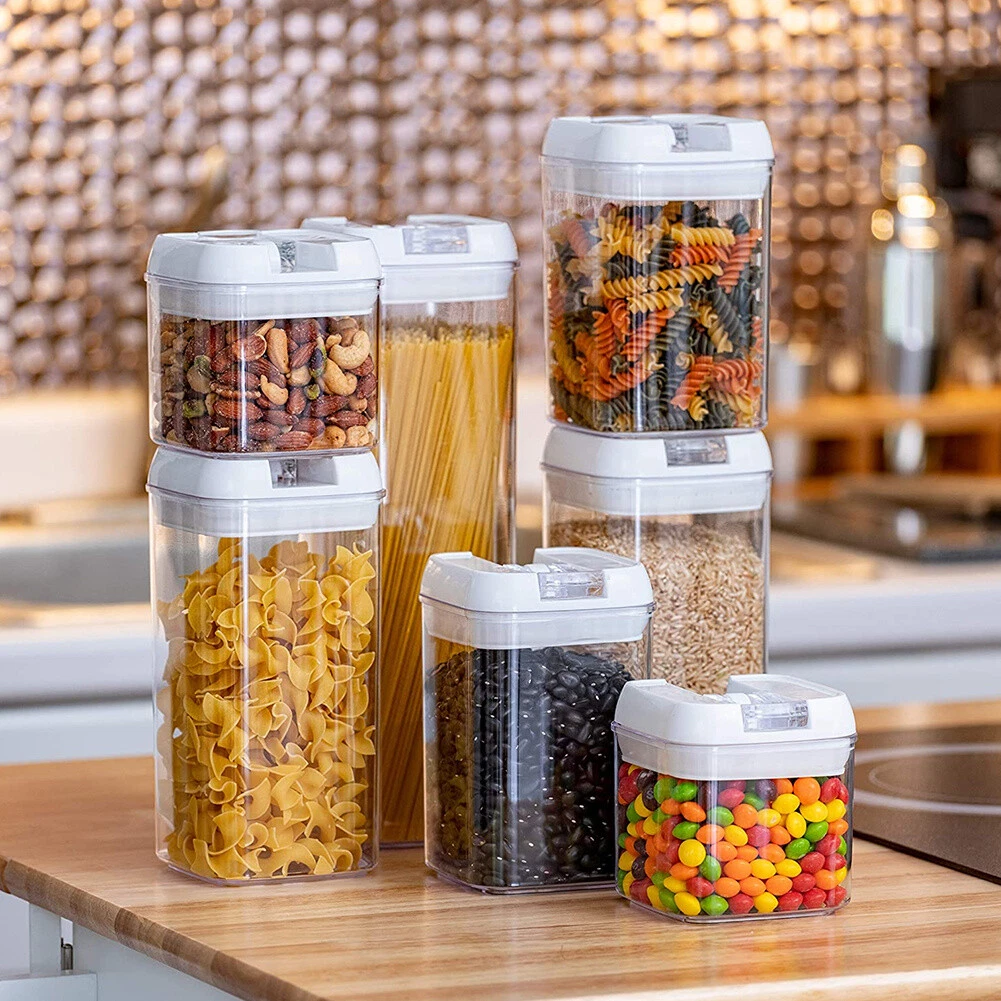 Kitchen Square Transparent Airtight Jar Grain Dry Goods Storage