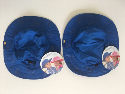 2 pk Sun Protection Zone Kids Hat Adjustable Childrens 3-10 years UV Wide Brim