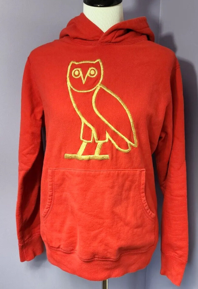OVO Hoodie Red Gold Owl Drake October's Very Own Made in Canada Size M