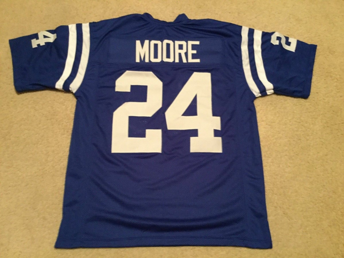 Lenny Moore UNSIGNED CUSTOM Sewn Stitched Blue Jersey - M, L