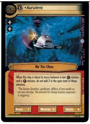 STAR TREK CCG 2E STRANGE NEW WORLDS RARE KARTE AURULENT 7R113 ex