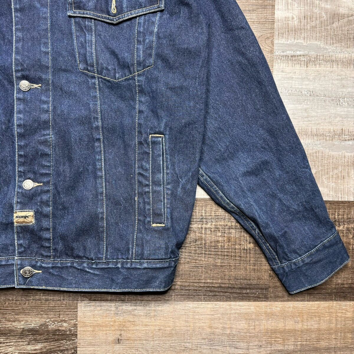 School Of Hard Knocks SOHK Denim Jean Jacket Mens M Vintage School Of Hard Knocks SOHK Denim Jean Jacket Mens M Vintage