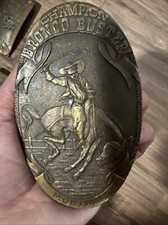 CHAMPION BRONCO BUSTER MONTANA BERGAMOT Western Belt Brass BUCKLE