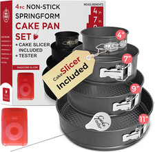 Spring Form Pan for Cheesecake, 4/7/9/11 Inch NONSTICK Cheesecake Pan Set with C