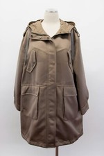 Nwt $5995 Brunello Cucinelli Women's Satin Hooded Overcoat Size 42 W242