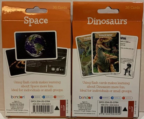 Flash Cards Space Dinosaurs Bendon Flashcards Classroom Homeschool 10 Packs - Picture 11 of 12