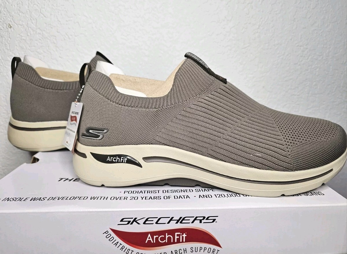 NEW Skechers Mens Go Walk Arch Fit Iconic Sneaker Taupe  display picture 1
