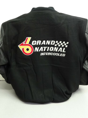 CHAQUETA BUICK TURBO GRAND NATIONAL LANA NEGRA/CUERO LETTERMAN CON LICENCIA DE GM - Imagen 2 de 3