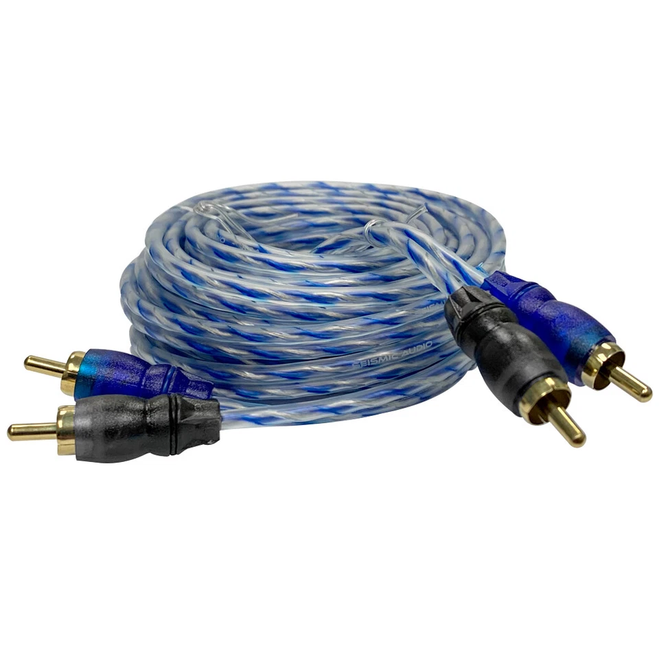 2 Channel 17 Foot RCA Male Interconnect Audio Cable - OFC Dual RCA Stereo Cord - Image 3 of 3