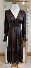 Ulla Johnson Chocolate Brown Mirabelle Midi Dress US Size 6 Retail $620