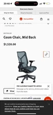 Herman Miller Cosm Chair in Black DISCOUNTED, NEGOTIABLE