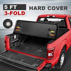 Hard Solid 5ft Tonneau Cover Truck Bed For 2020 Jeep Gladiator Tri Fold W Led Ebay