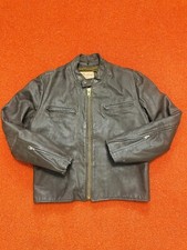 1940-1960 s Excelled Leather Biker Jacket Mens 40 Brown Made in USA Quilt Lined