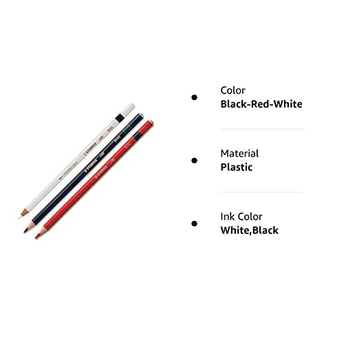 3 x Stabilo-All Bleistift weiß rot schwarz - Bild 2 von 2