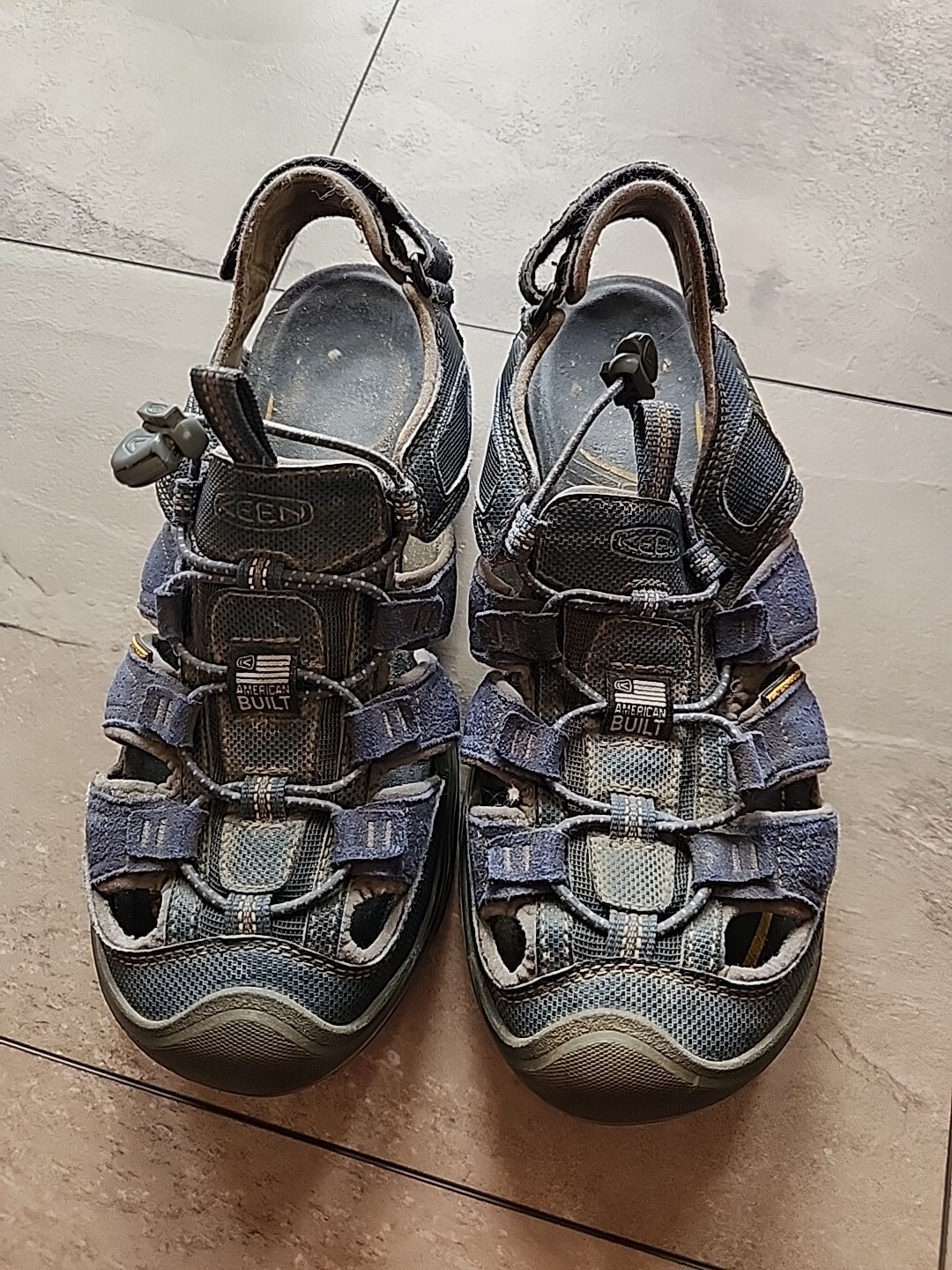 Keen Sandalo Uomo Rialto Punta Chiusa Impermeabile Pelle Blu Taglia 9